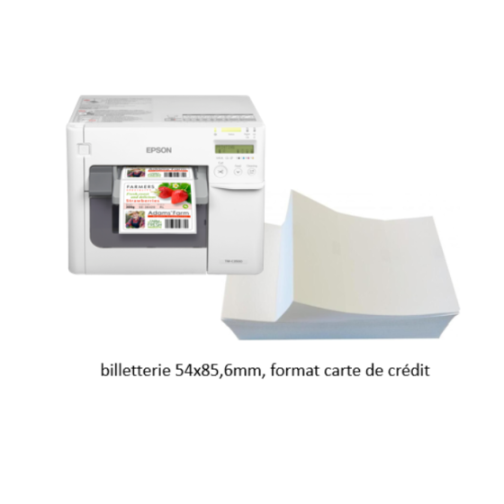 1000 x billetteries 54x85,6mm, format carte de crédit, coins ronds,