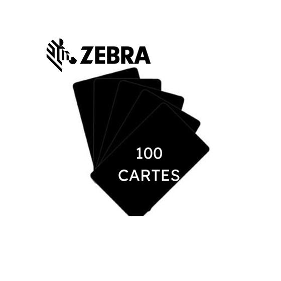 100 x Cartes Zebra Plastique, Noir