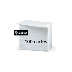 100 x cartes Zebra Premier PVC, 30 mil, Blanc