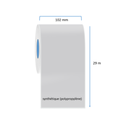 1 x rouleau d'étiquettes, synthétique, 102 mm (OZ2938102CT)