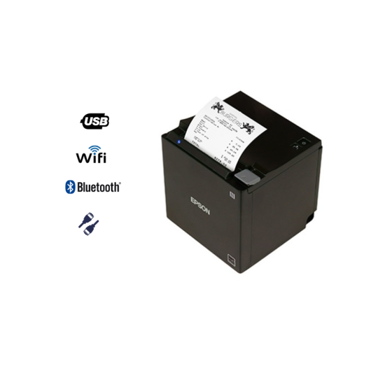 Epson TM-m30III, USB, USB-C, BT, Ethernet, WiFi, câble EU, agréé Uber Eats, noir