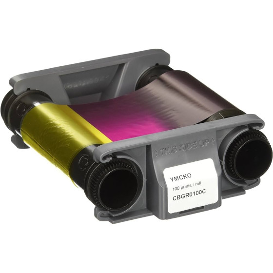 Ruban Evolis 4x couleurs (YMCKO) pour : Badgy200, 100 cartes