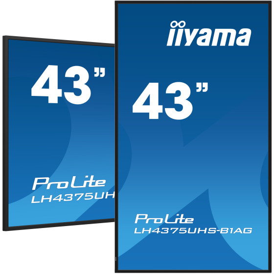 iiyama ProLite LFDs, 24/7, 4K, USB, RS232, Ethernet, WiFi, Android, RS232, noir