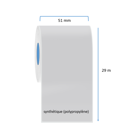1 x rouleau d'étiquettes, synthétique, 51 mm (OZ293851CT)