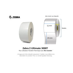 10 x rouleaux d'étiquettes 38x13mm Zebra Z-Ultimate 3000T
