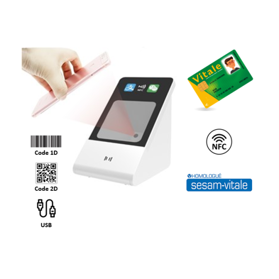Modèle DC370 CODAVIT 1D/2D NFC USB (Sans fente)