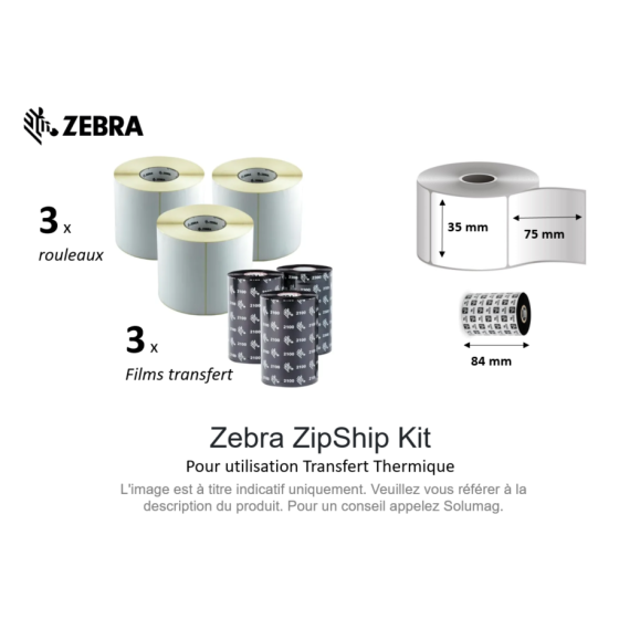 Zebra ZipShip Kit (3 x rouleaux + 3 x films)