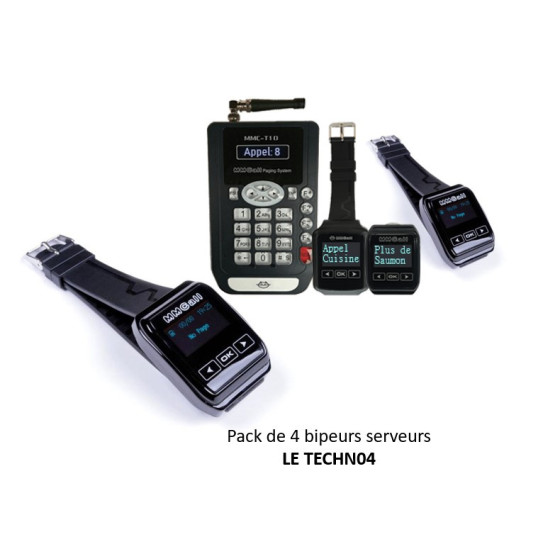 Pack 4 bipeurs serveurs type MONTRE