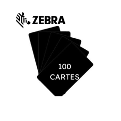 100 x Cartes Zebra Plastique, Noir