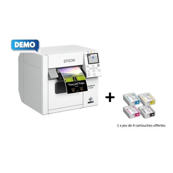 Epson ColorWorks C4000 de démonstration, Gloss Black Ink, USB, Ethernet