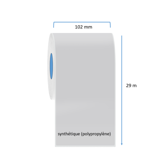 1 x rouleau d'étiquettes, synthétique, 102 mm (OZ2938102CT)