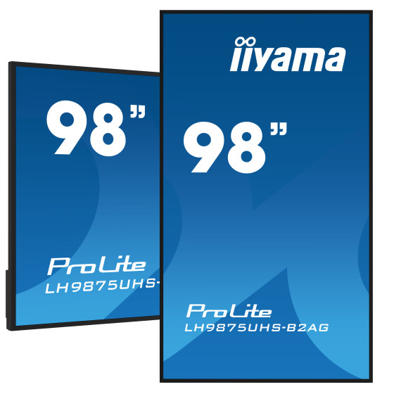 iiyama ProLite LFDs, 247.7 cm (98''), 4K, USB, RS232, Ethernet, en kit (RS232), noir
