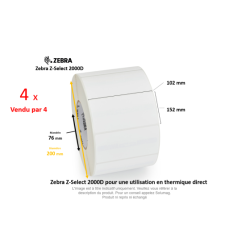 4 x rouleaux d'étiquettes102x152mm, type 2000D