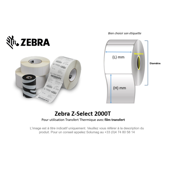 12 x  rouleaux d'étiquettes 102x38mm Z-Select 2000T