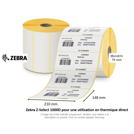 4 x rouleaux d'étiquettes 148x210mm, Z-Perform 1000D,