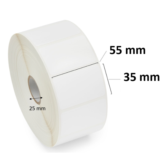 4 x rouleaux d'étiquettes 55x35mm, Transparent, Zebra PolyPro 3000T