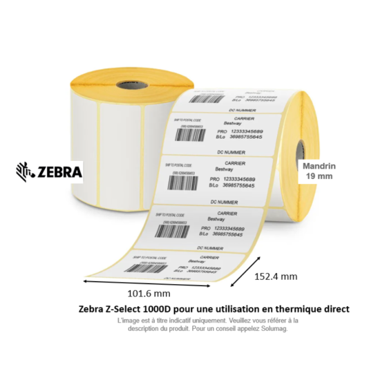 16 x rouleaux d'étiquettes 101.6x152.4mm, type 1000D