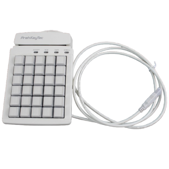 PrehKeyTec MCI 30, num., LCM, USB, en kit (USB), blanc