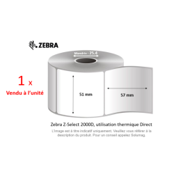 1 x rouleau d'étiquettes 57x51mm, Type Z-Select 2000D,