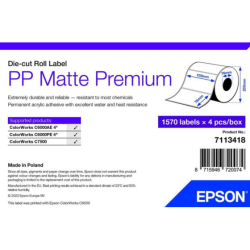 1 x rouleau 102x76mm 1570 étiquettes pré-découpées synthétique (polypropylène)