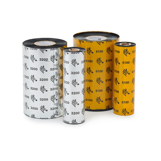 12 x rubans transfert thermique, cire/résine, 84 mm, Zebra ZipShip 3200,
