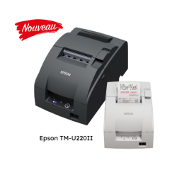 Epson TM-U220IIB, ERC38B, massicot, Ethernet, blanc