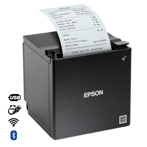 Epson TM-m30III, USB, USB-C, BT, Ethernet, WiFi, câble EU, noir