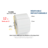 12 x rouleaux d'étiquettes 38x25mm, type 2000D, repositionnable