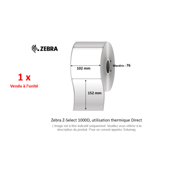 1 x rouleau d'étiquettes 102x152mm, Zebra Z-Perform 1000D
