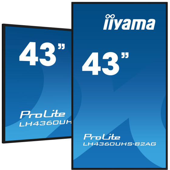 iiyama ProLite LH4360UHS-B2AG, 24/7, 4K, USB, RS232, Ethernet, WiFi, Android, en kit (RS232), noir