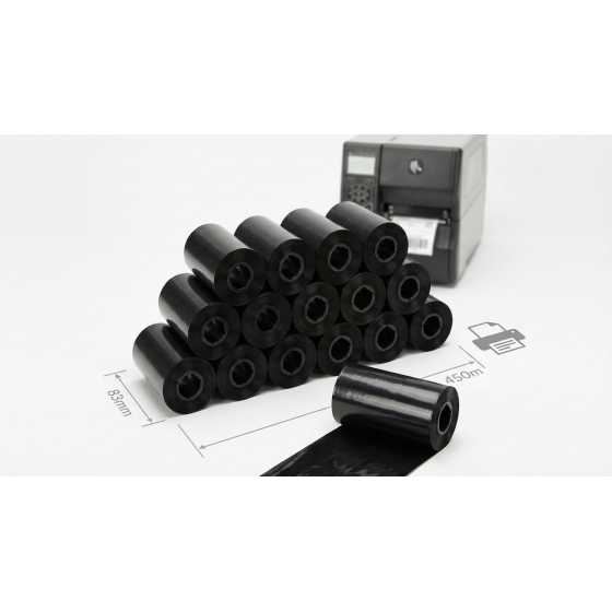 18 x Rubans transfert thermique, cire, 83mm  Zebra 1600