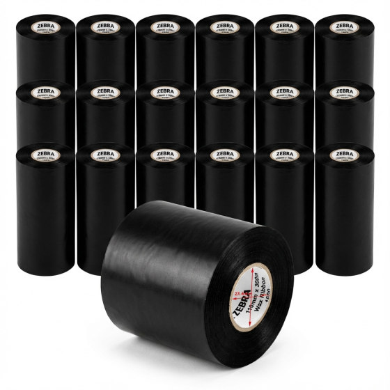 18 x rubans 110 mm, transfert thermique, cire, Zebra
