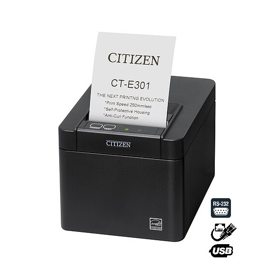 Citizen CT-E301, USB, RS232, Ethernet, massicot, noir (CTE301X3EBX)