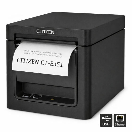 Citizen CT-E351, USB, Ethernet, 8 pts/mm (203 dpi), noir - Promotion