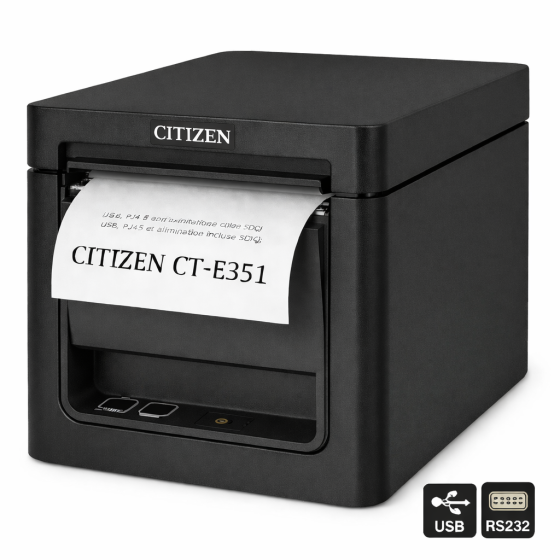 Citizen CT-E351, USB, RS232, 8 pts/mm (203 dpi), noir - promotion