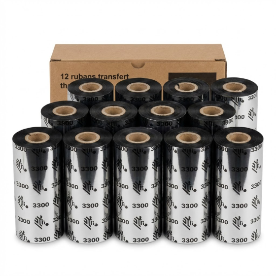 12 x rubans transfert thermique, cire/résine, 110 mm (03300GS11007)