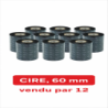 12 x rubans transfert thermique, cire, 60 mm, Zebra ZipShip 2300, (02300BK06045)