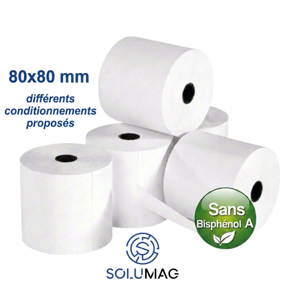 Rouleau ticket de caisse en 80 mm, papier thermique