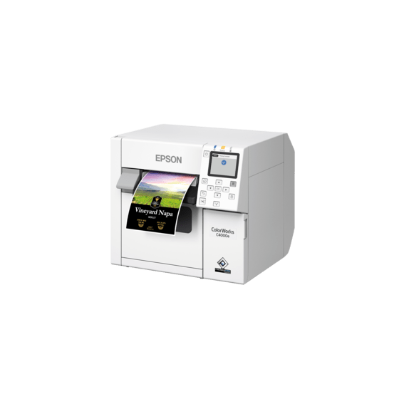 ColorWorks C4000 Epson, Gloss Black Ink, massicot, USB, Ethernet