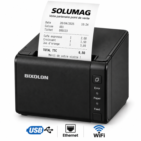 Bixolon SRP-Q200, USB, Ethernet, WiFi, massicot, noir