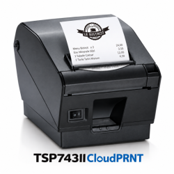 Star TSP743II, HI X, 8 pts/mm (203 dpi), massicot, USB, gris