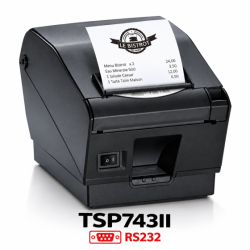 Star TSP743DII-24, RS232, 8 pts/mm (203 dpi), massicot, gris foncé