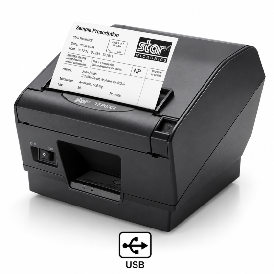 Star TSP847IIU-24, USB, massicot, gris foncé