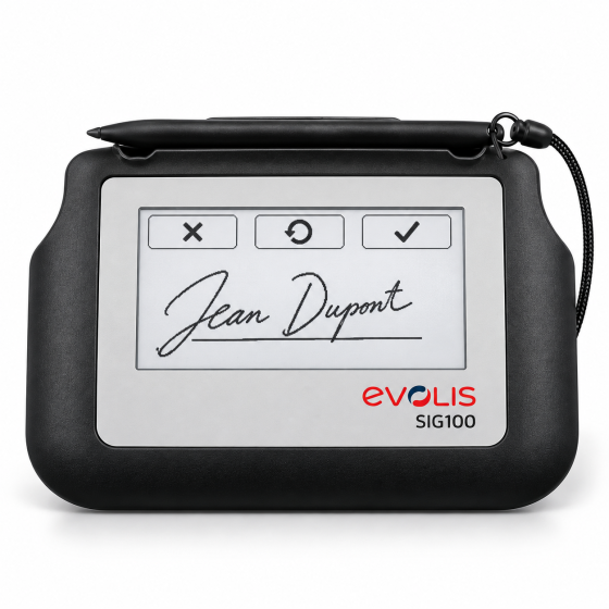 Evolis Sig100, 10.5 cm (4''), écran