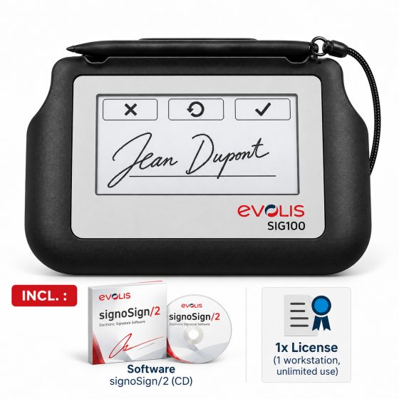 Evolis Sig100 Bundle, 10.5 cm (4'')