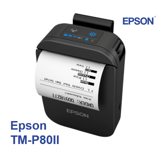 Modèle TM-P80II d'Epson, Imprimante d'étiquettes mobile 3 pouces (80mm)