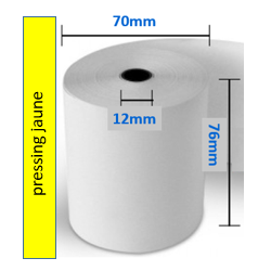 50 x Bobines thermique 76x70x12 pressing jaune