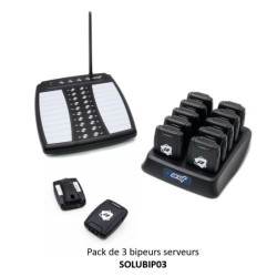 Pack complet 3 bipeurs serveurs - CLIP CEINTURE