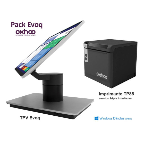 PACK TPV EVOQ (4/3) 6412 +Win10 + Imprimante TP85